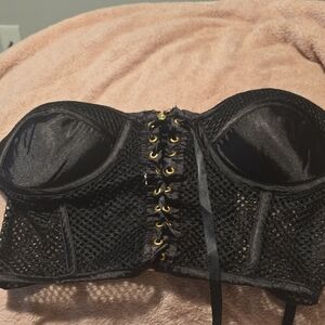 Charlotte Russe Black Lace Corset Bra